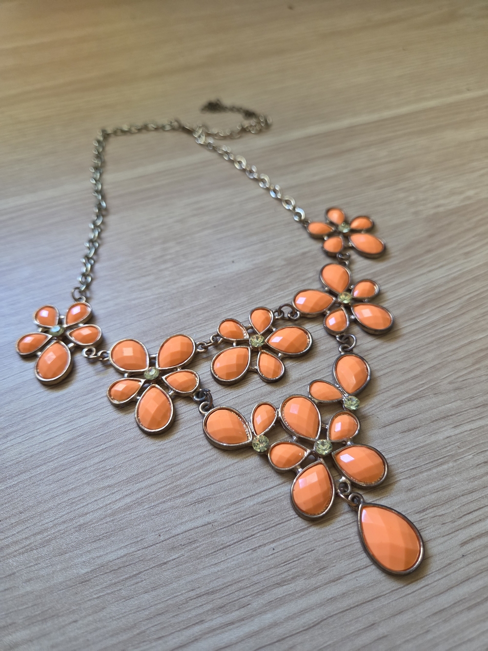 Orange Floral Statement Necklace - Women Jewelry